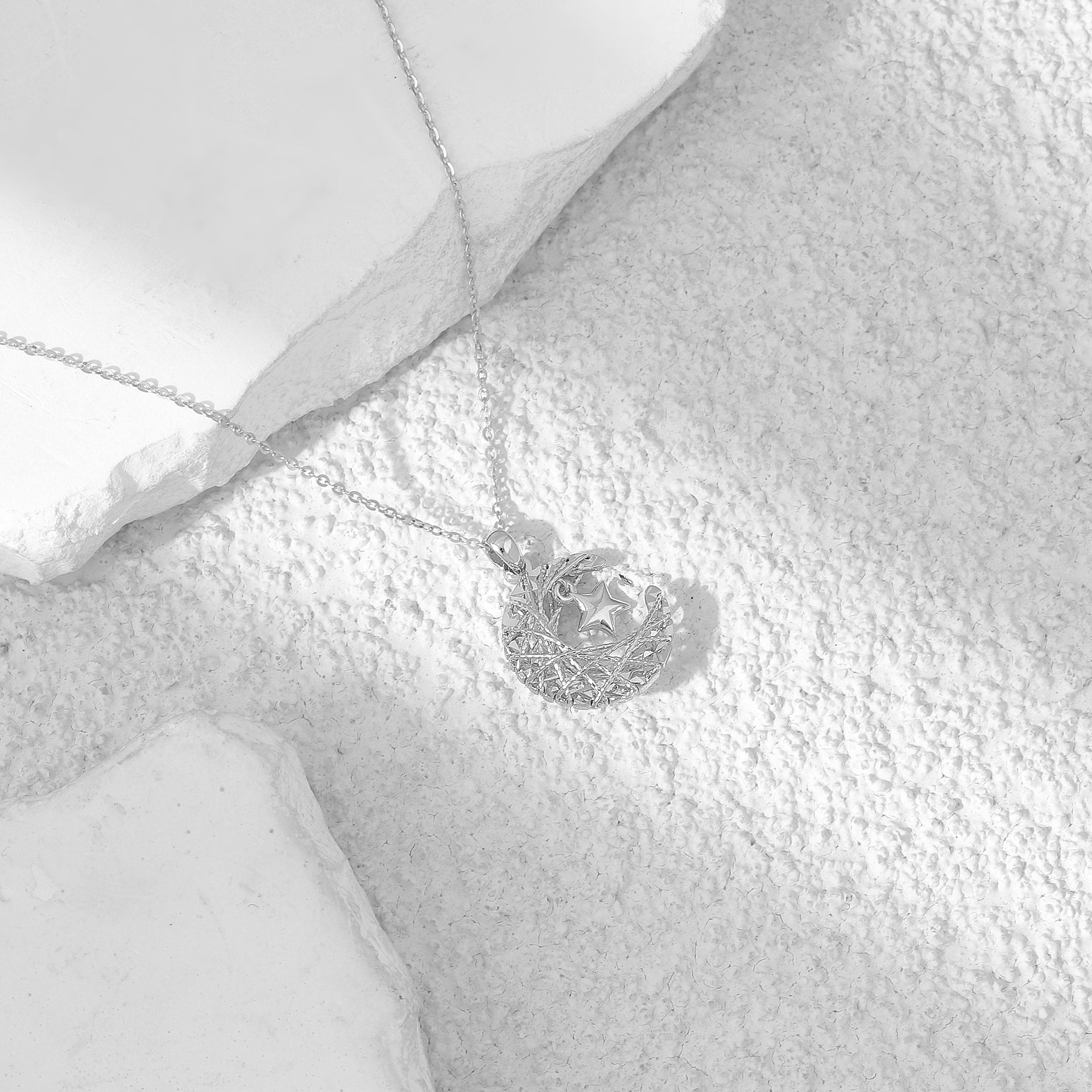Celestial Hollow Moon Necklace