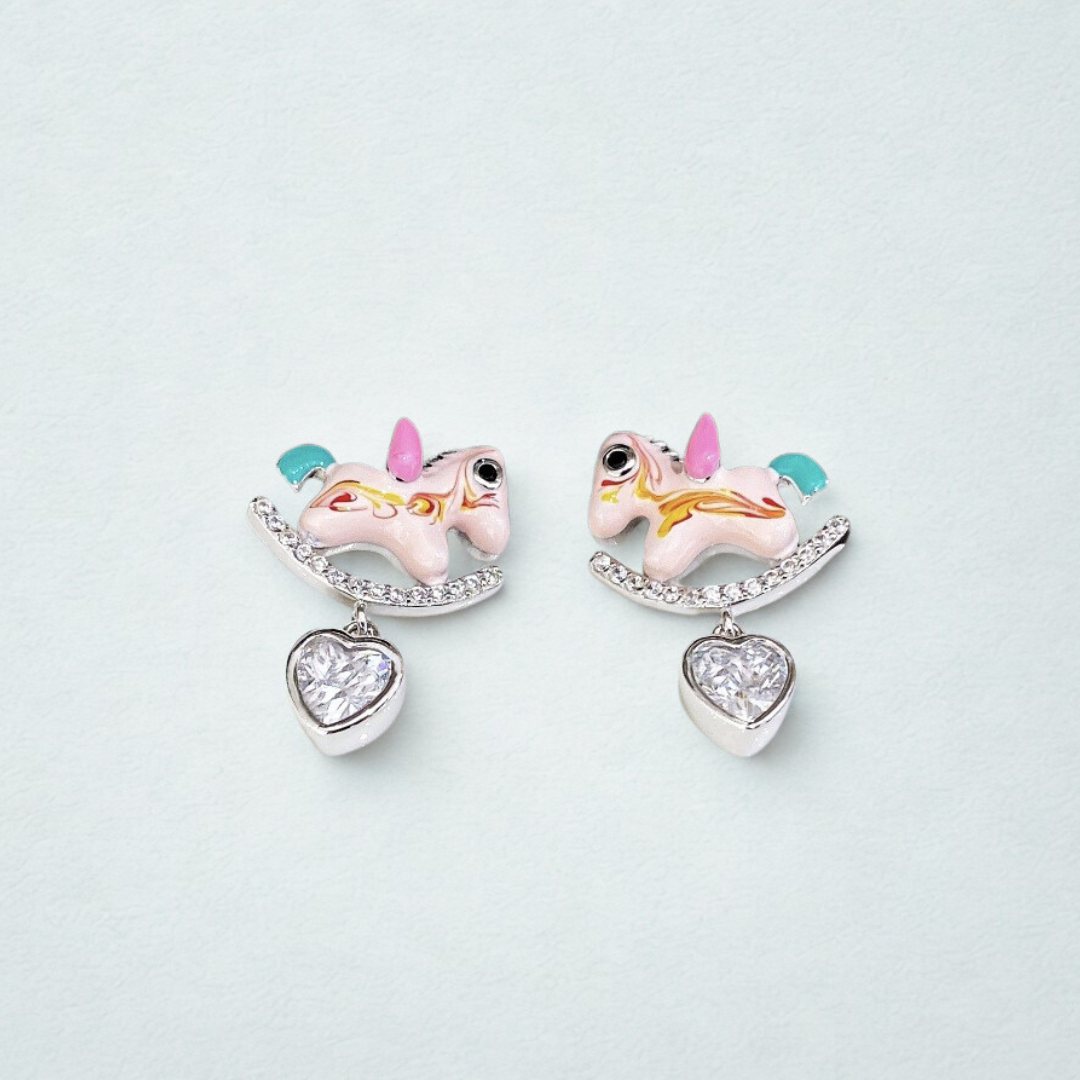 Pegasus Heart Studs